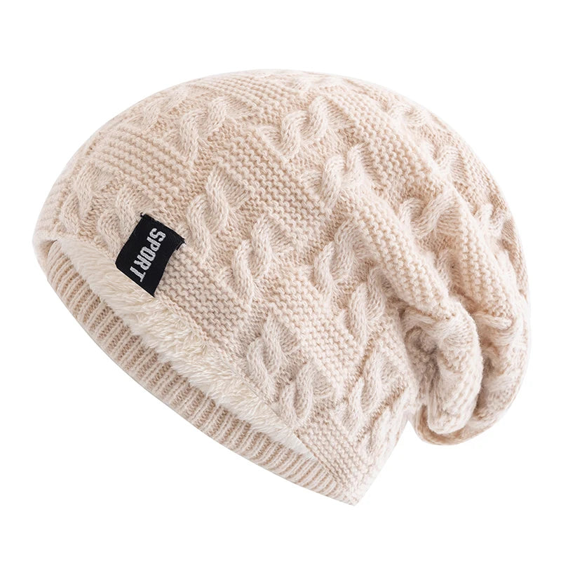 New Women Winter Hats Female Sports Label Casual Beanie Hat