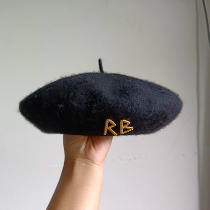 Women's French Beret English Letters Autumn And Winter Wool Hat