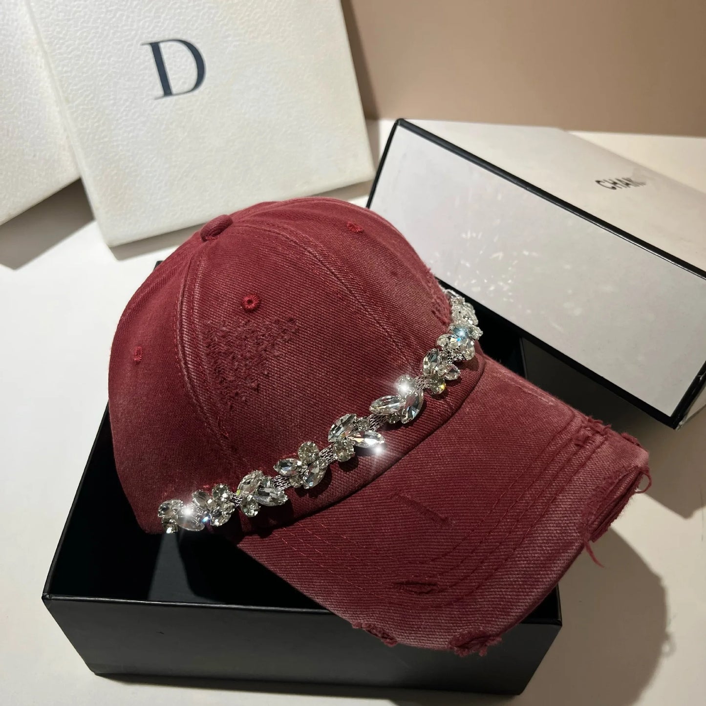 High Quality Fashion Rhinestone Baseball Women's