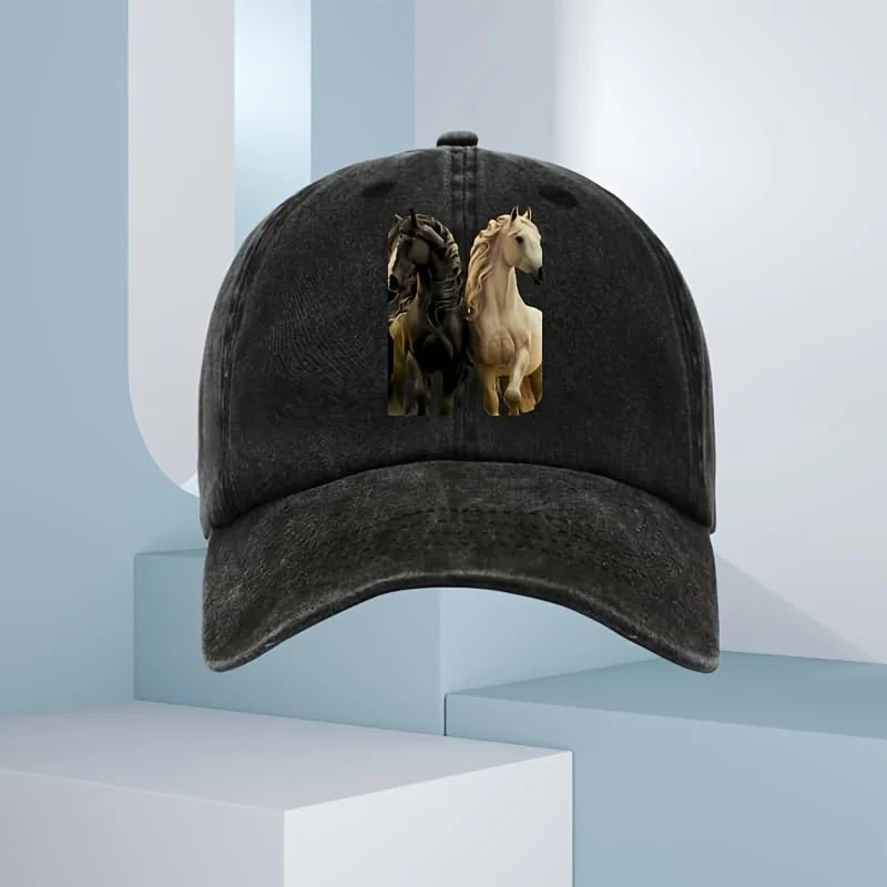 Men's 3d Horse Print Baseball Cap, Fashionable For All Seasons