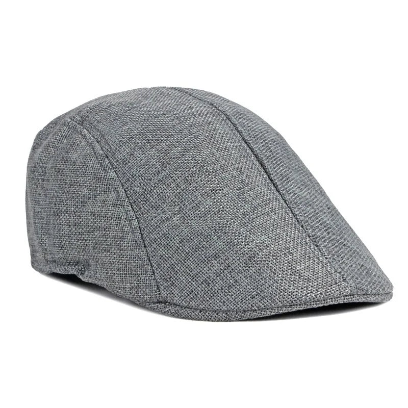 Men's Simple Light Plate Imitation Linen Beret British Retro