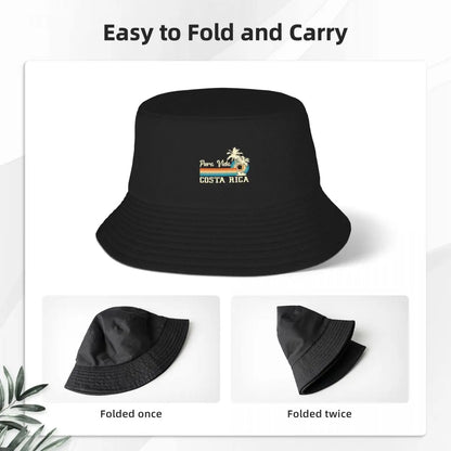 Pura Vida Costa Rica Shirt Retro Beach Vacation Shirt Souvenir Beach Bucket Hat birthday Luxury Woman Cap Men's