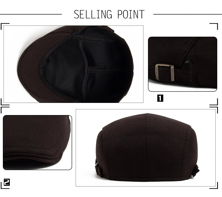 New Spring Autumn Beret Men Pineapple Pattern Fabric Casual Vintage Newsboy Hat