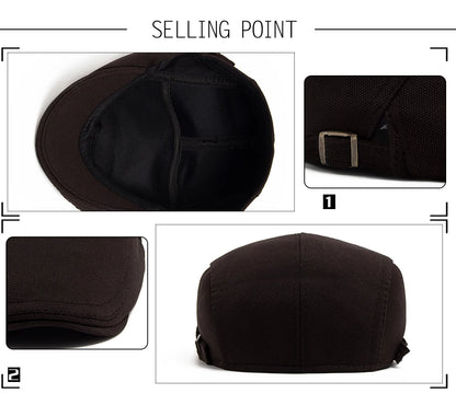 New Spring Autumn Beret Men Pineapple Pattern Fabric Casual Vintage Newsboy Hat