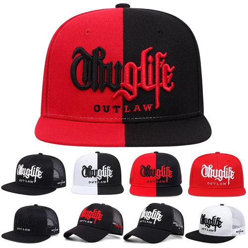 Fashion Fastball Cap Thuglife Embroidery Hiphop Baseball Cap