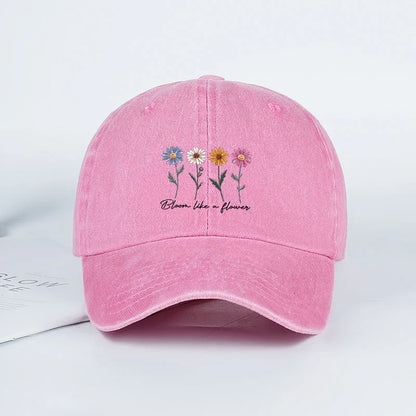 Vintage Washed Daisy Baseball Cap