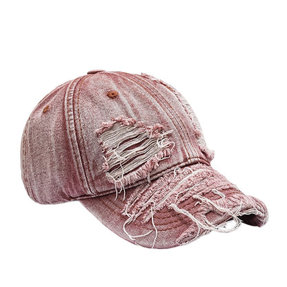 Hot Distressed Baseball Cap Washed Cotton Trendy Unisex Soft Top Sun Hat