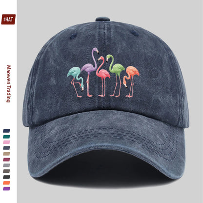Colorful Flamingo Print Baseball Hat