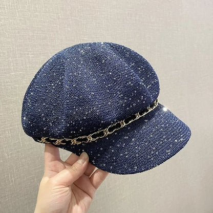 Spring Summer Korean Style Women Octagon Baseball Cap