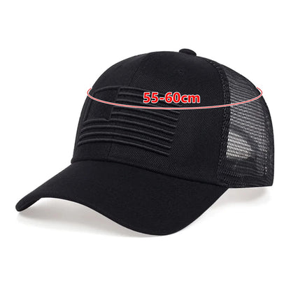 American Flag Embroidery Baseball Hat Adjustable UV Protect Duck Tongue Cap