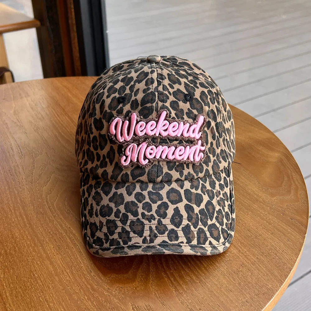 Y2K Retro Leopard Print Fisherman Hat Baseball Cap