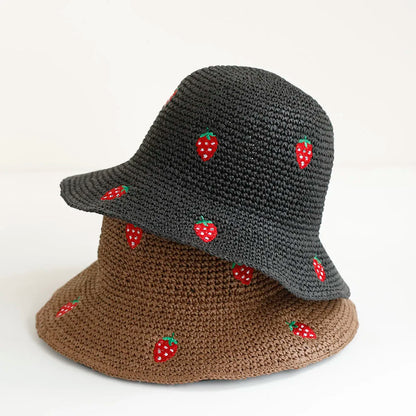 2026 New Handmade High Quality Simple Strawberry Sun Hat