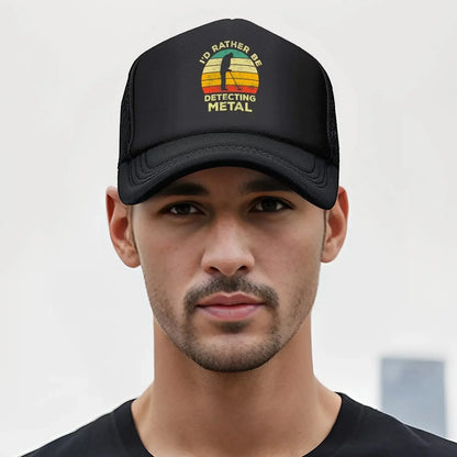 I’d Rather Be Metal detecting Vintage Gift For Metal Detectors Baseball Cap