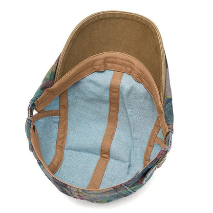 Four Seasons Cotton Print Newsboy Caps Flat Cap