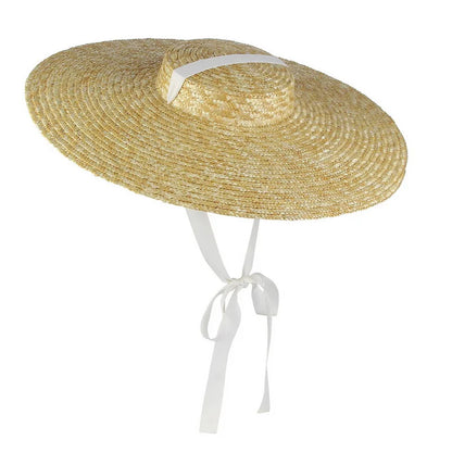 Summer Big Natural Straw Hats For Women Hand Made Wide Brim Beach Visor Caps