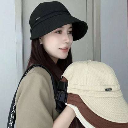 New Foldable Wide Brim Sun Hat Drawstring Adjustable Caps
