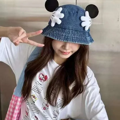 Cartoon Retro Washed Cowboy Fisherman Caps Women's