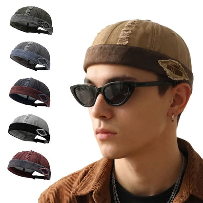 Casual Broken Hole Melon Skin Hat