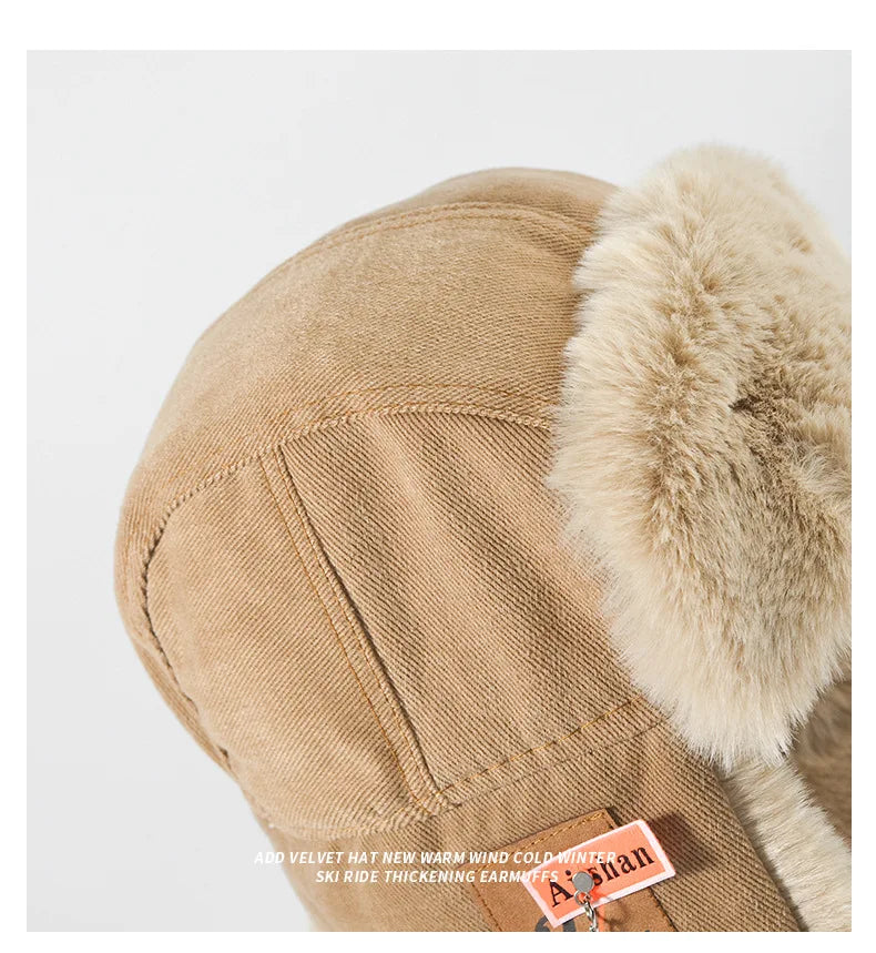 Bomber Hat Men Women Thick Warm Russian Ushanka Fur Hat Fashion Male Female