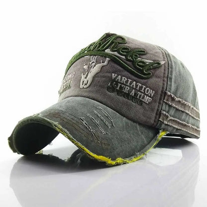 Unisex Black Rebel Letter Embroidery Wash Baseball Caps