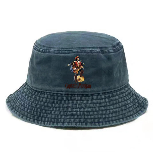 Captain Morgan Bob Bucket Hat Distressed Hats Cap Men Retro Outdoor Summer