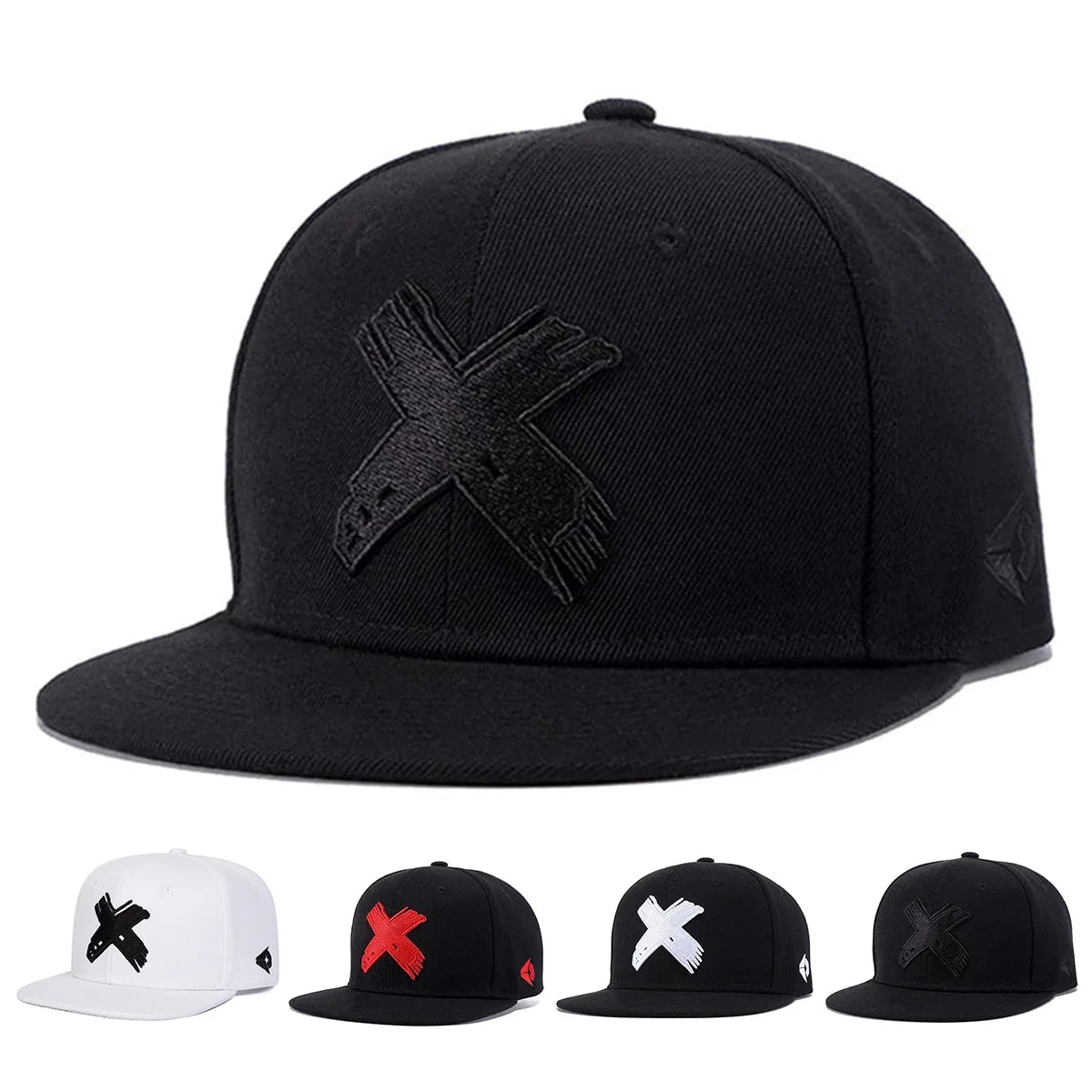 Unisex X Letter Embroidery Hip-Hop Hats Spring Autumn