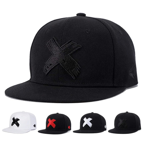 Unisex X Letter Embroidery Hip-Hop Hats Spring Autumn