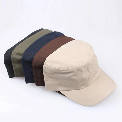 Men's Flat Top Army Baseball Cap Women Spring Solid Cotton Military Tactical Snapback