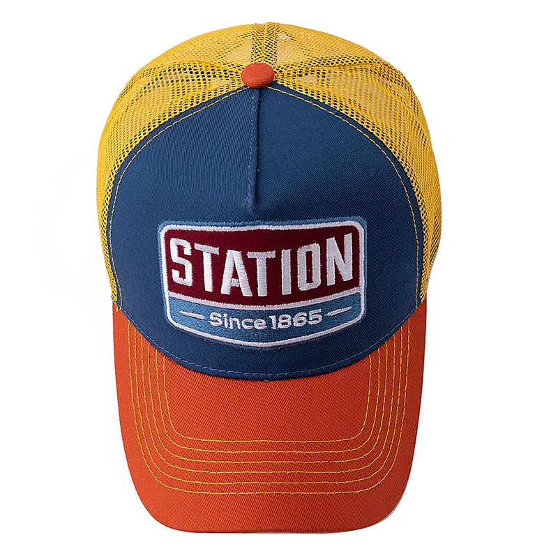 Unisex Baseball Cap Classic Station Letter Pattern Mesh Cap Men And Women