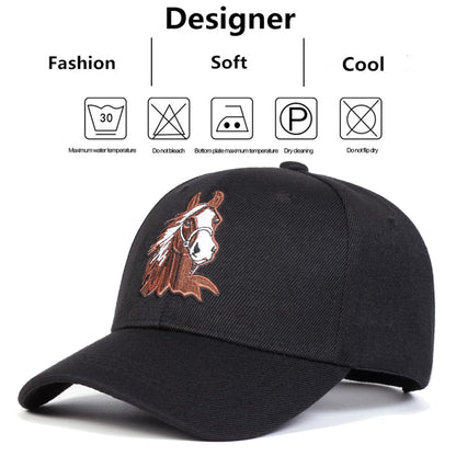 Unisex Horse Embroidery Baseball Caps Spring Autumn Outdoor Adjustable
