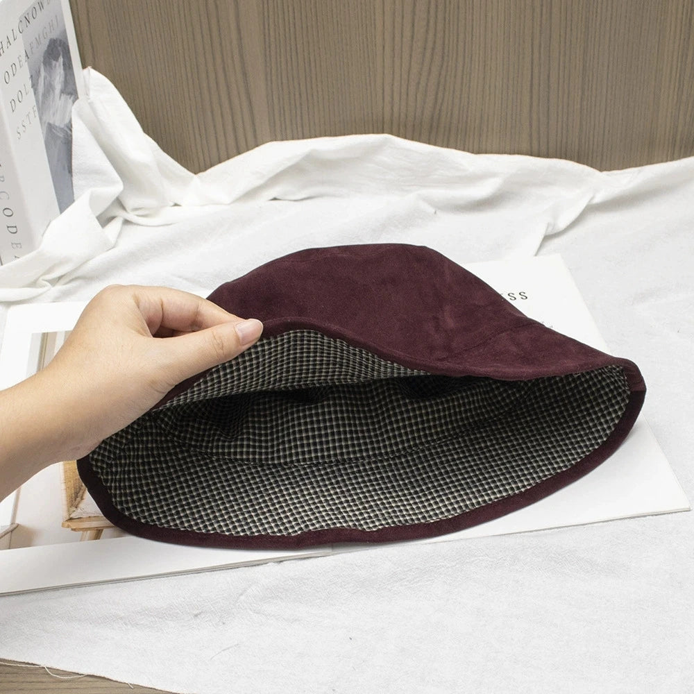Women Autumn And Winter Suede Bucket Hats
