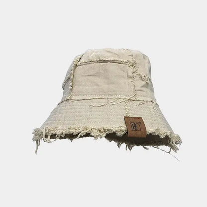 Fisherman Hat Raw Edge Bucket Cap Beach Hat for Men And Women