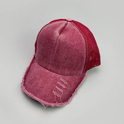Mesh Solid Rotten Edged Baseball Hats