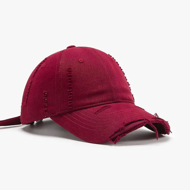 Distressed Washed Baseball Cap For Women