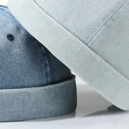 Fashion Cotton Brimless Hat Men Women Adjustable Docker Cap Retro Skullcap Melon Cap