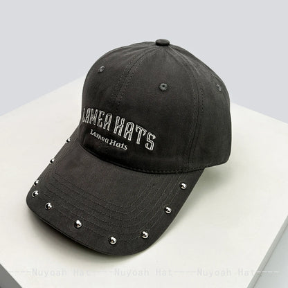 American Retro Rivet Embroidered Letters Baseball Hats