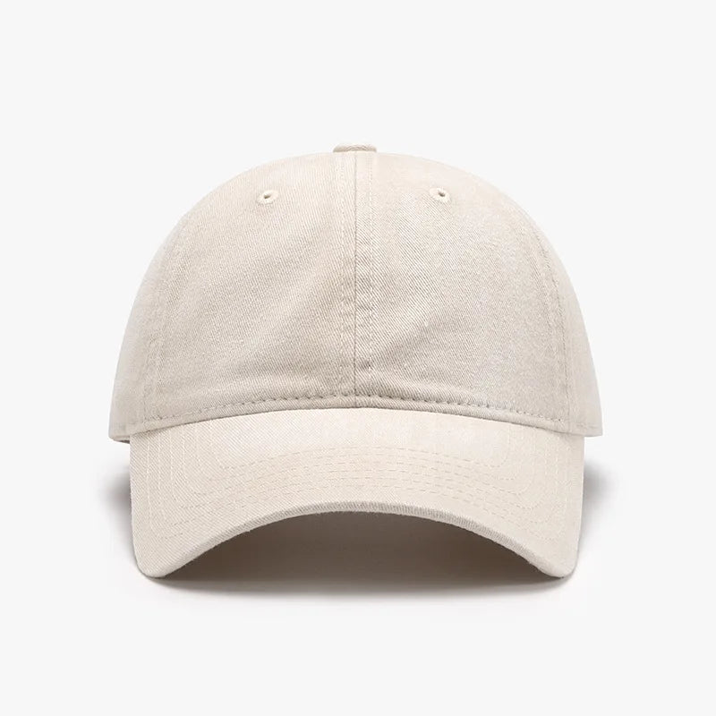 Washed Soft-Top Plain Baseball Cap For Men