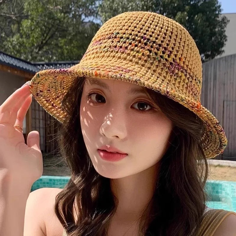 Hook Woven Sun Hat, Large Brim Sun Protection Straw Hat