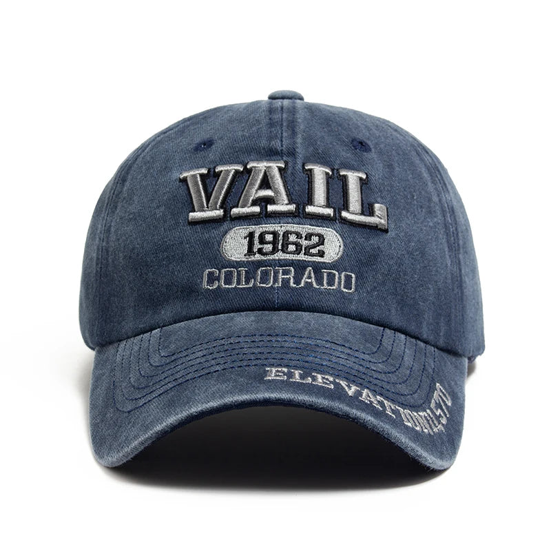 Men's Baseball Cap Fashion Vail Letter Embroidered Cotton Soft Top Women Hats