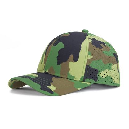 Men Quick Dry Baseball Cap Laser Cut Mesh Ball Curved Brim Snapback Hat