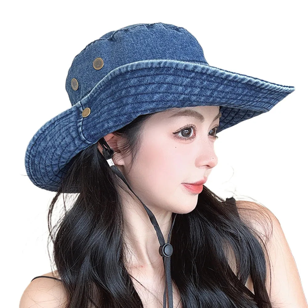 Portable Western Cowboy Summer Bucket Hat