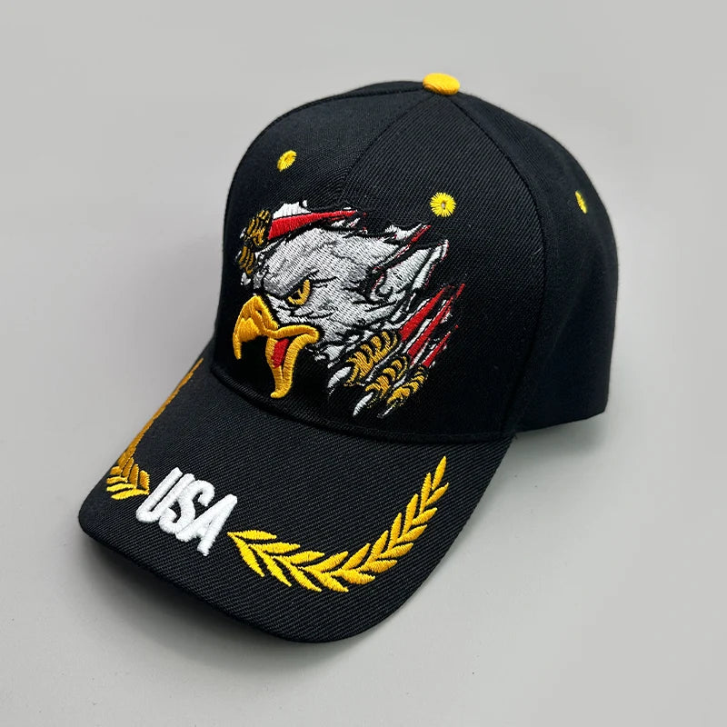 Ear of Wheat Eagle Embroidery Baseball Hats Men Women