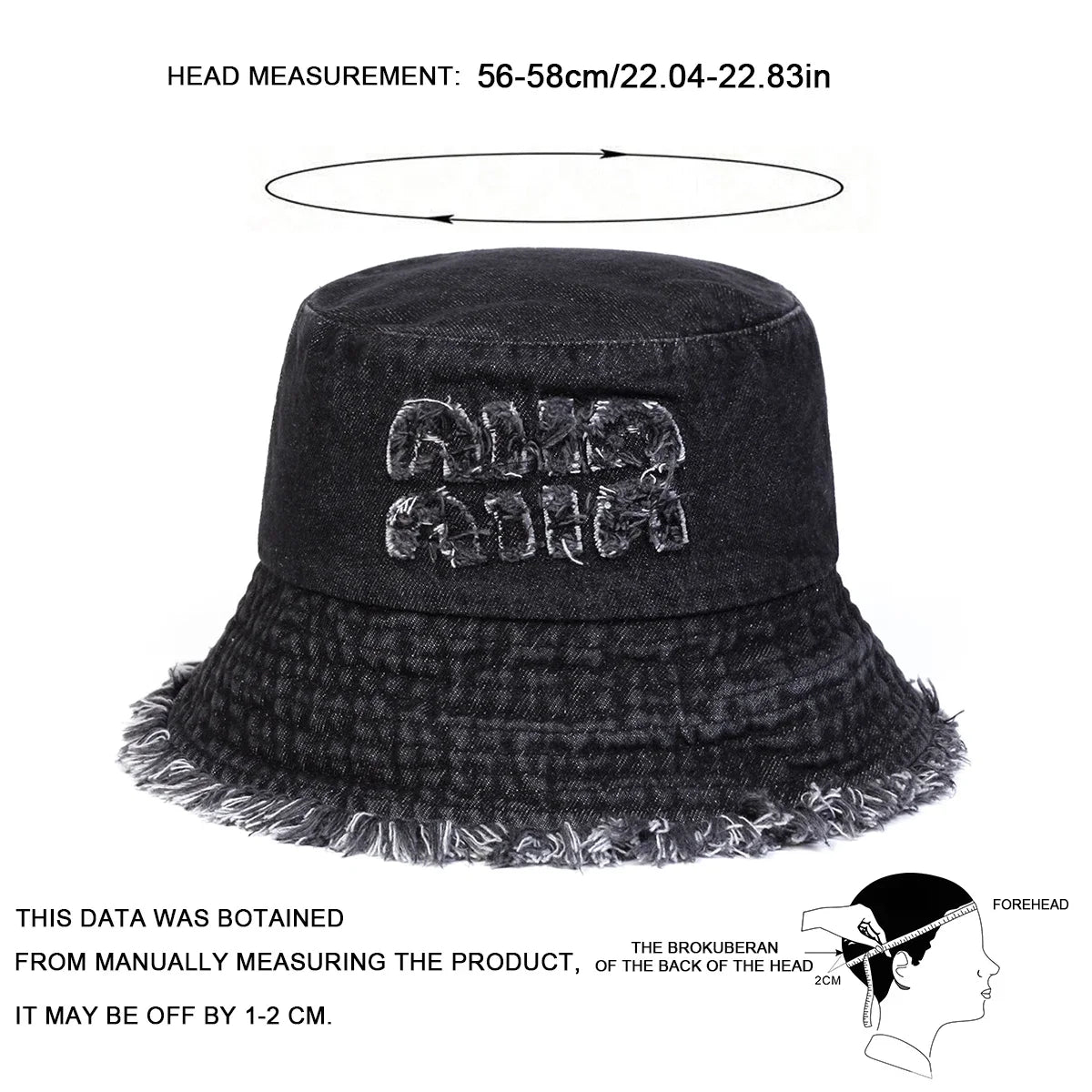 Unisex Niin Letter Hole Personality Cowboy Bucket Hats Fishermen Caps