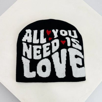 New Unisex Niche Color Block Letter Knitted Hats