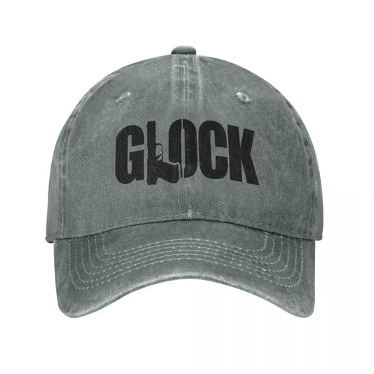 Glock Tactical Shooting Gun Baseball Caps Distressed Denim Snapback Cap