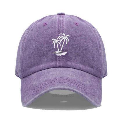 Coconut Tree Embroidery Baseball Cap