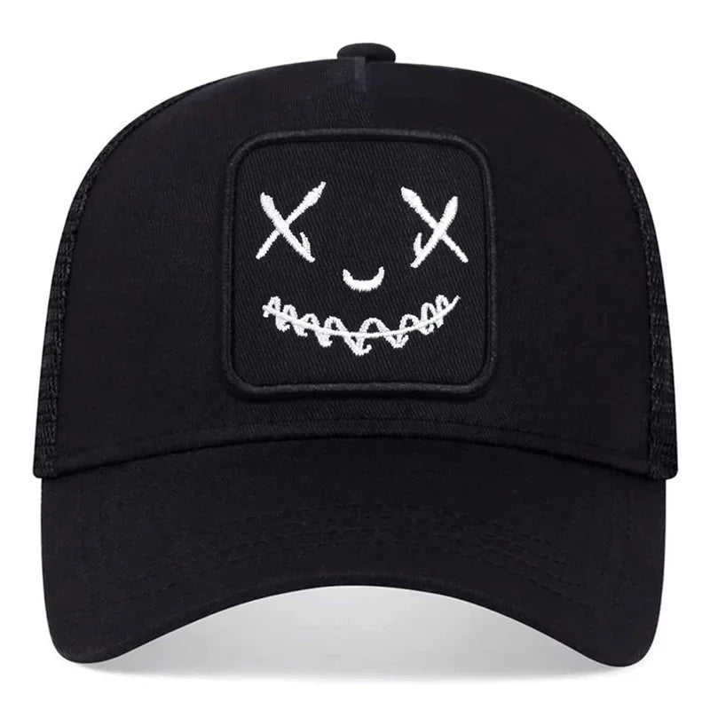 Men Women Smile Face Embroidery Baseball Caps