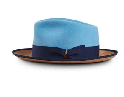 Men Women Wool Felt Fedora Hat Retro British Style Two Tone Jazz Cap