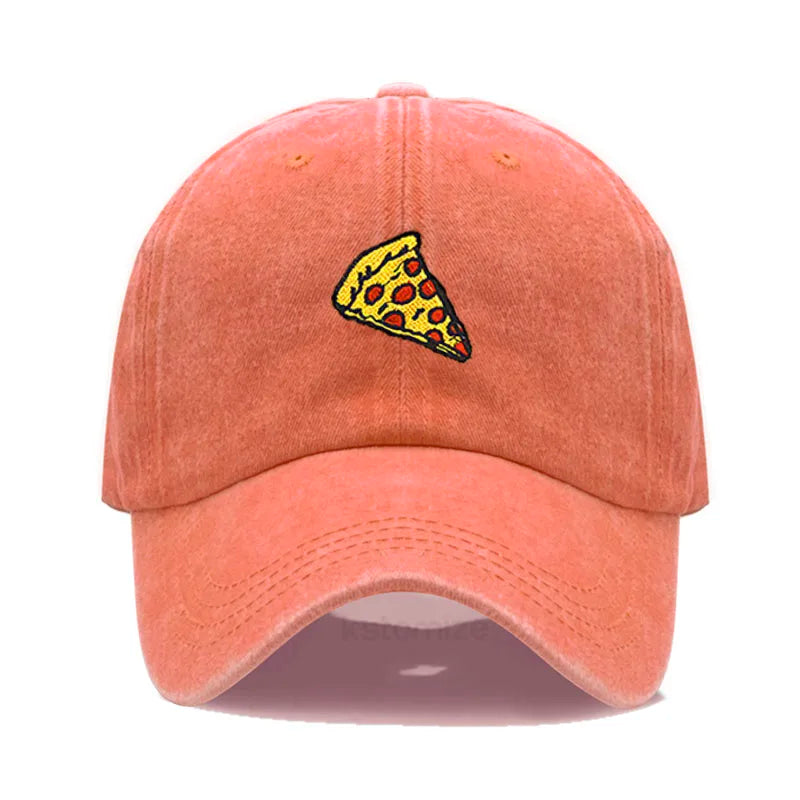 Pizza Embroidered Baseball Cap For Women Men
