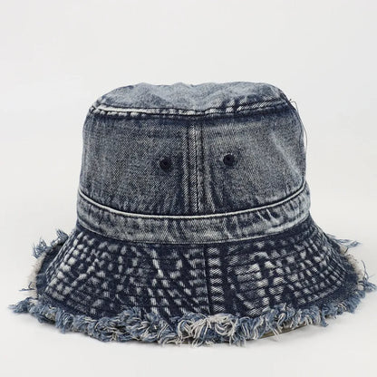 2023 Washed Denim Bucket Hat Women Fisherman's Hat